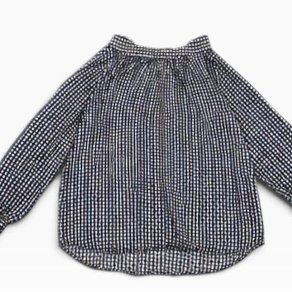 H&M Women’s XL Blue White Geometric Print Long Sleeve Blouse